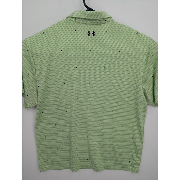 Under Armour Men's The Playoff Polo Green Allover Flag Print Golf Polo Shirt 2XL - Picture 5 of 8